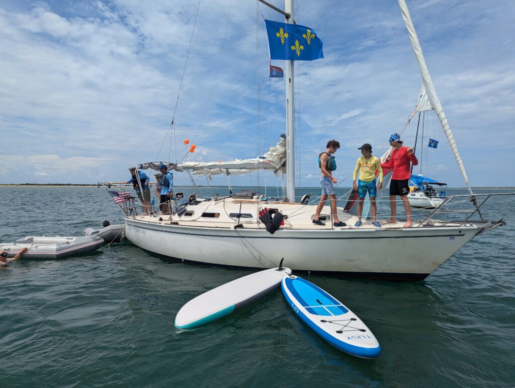 Sea Scouts at Cape Lookout in NC with paddle boards